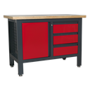Sealey Workbench with 3 Drawers & Cupboard