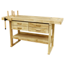 Woodworking Bench with 4 Drawers