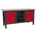 Sealey Workbench with 2 Drawers, 2 Cupboards & Open Storage