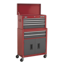 Sealey American PRO® Topchest & Rollcab Combination 6 Drawer - Red