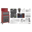 American PRO® Topchest & Rollcab Combination 6 Drawer with 170pc Tool Kit - Red/Grey
