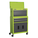 American PRO® Topchest & Rollcab Combination 6 Drawer - Green/Grey