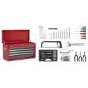 Sealey American PRO® Topchest 6 Drawer with 98pc Tool Kit - Red/