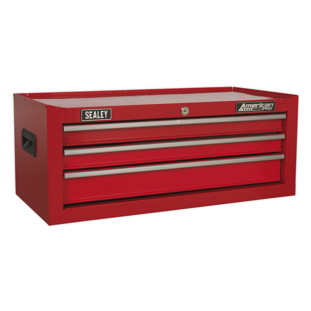 American PRO® Mid-Box Tool Chest 3 Drawer - Red