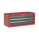 American PRO® Mid-Box Tool Chest 3 Drawer - Red/Grey