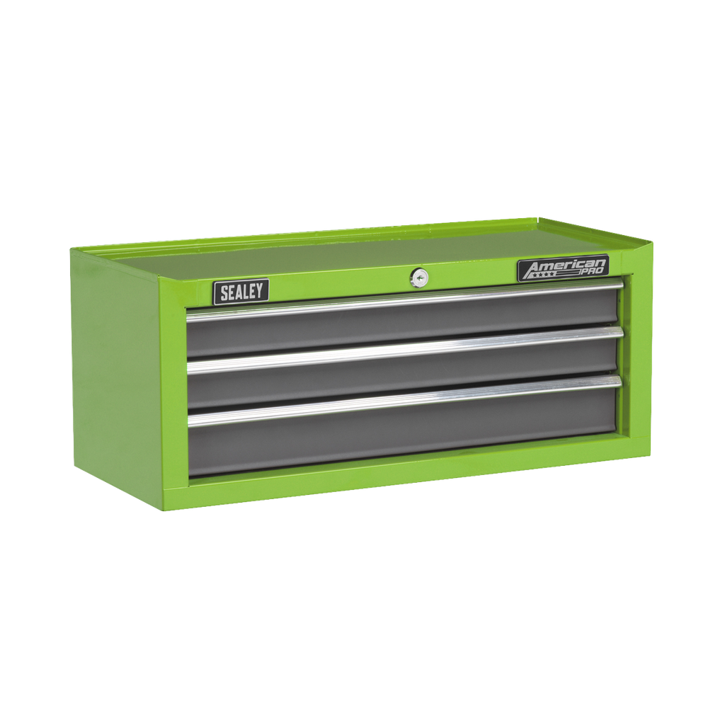 Sealey American PRO® Mid-Box Tool Chest 3 Drawer - Green/Grey