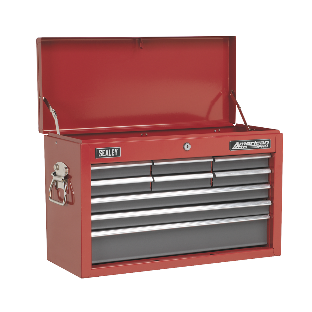 Sealey American PRO® Topchest 9 Drawer - Red/Grey