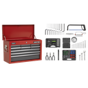 Sealey American PRO® Topchest 9 Drawer with 205pc Tool Kit - Red