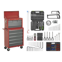 American PRO® Topchest & Rollcab Combination 14 Drawer with 281pc Tool Kit - Red/Grey