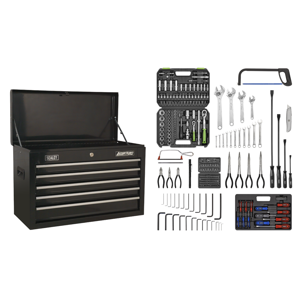 Sealey American PRO® Topchest 5 Drawer with 272pc Tool Kit - Bla