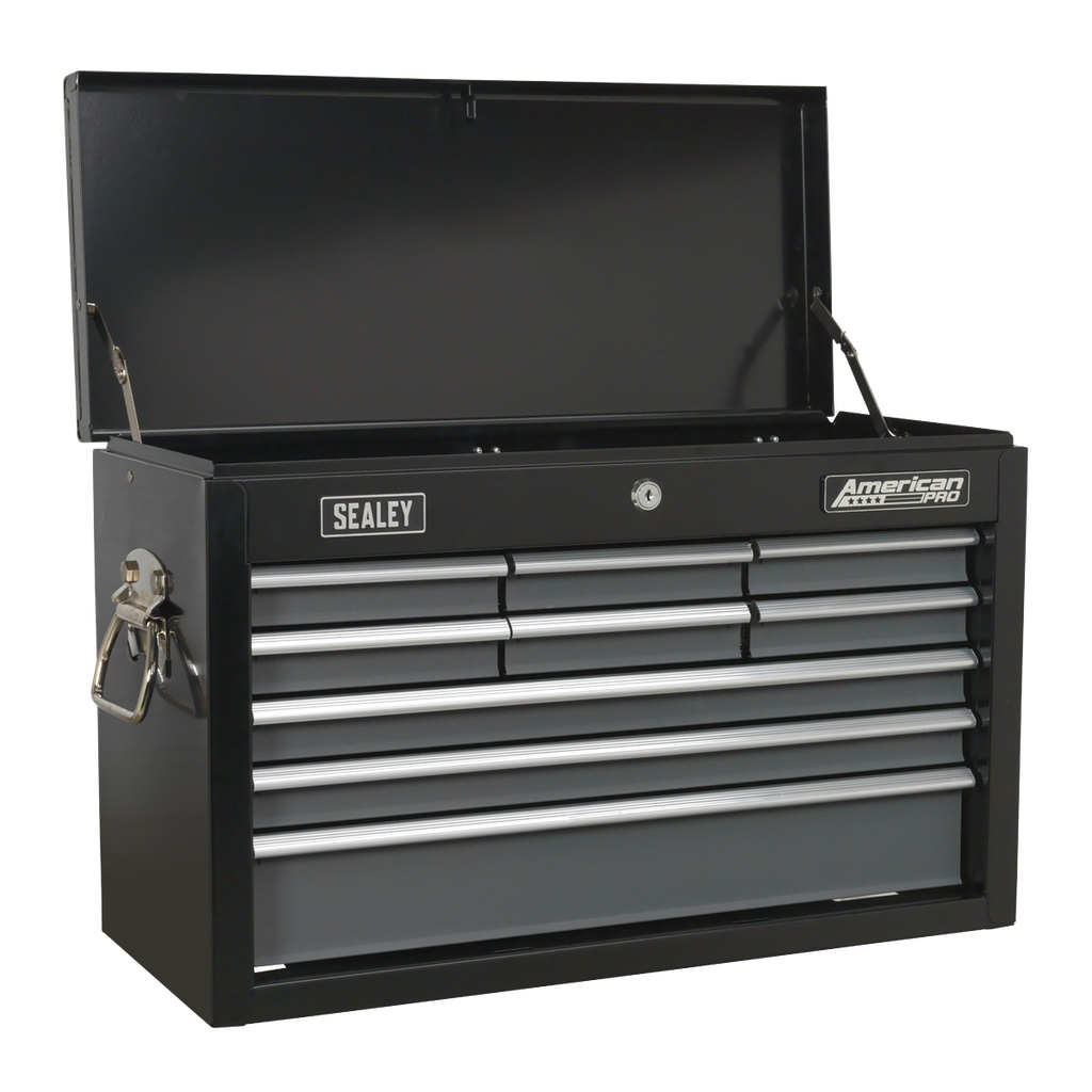 American PRO® Topchest 9 Drawer - Black/Grey