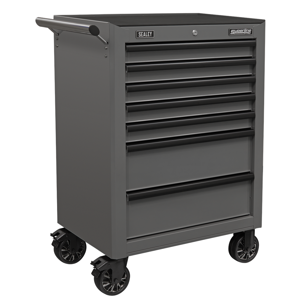 Superline PRO® Rollcab 7 Drawer - Grey/Black