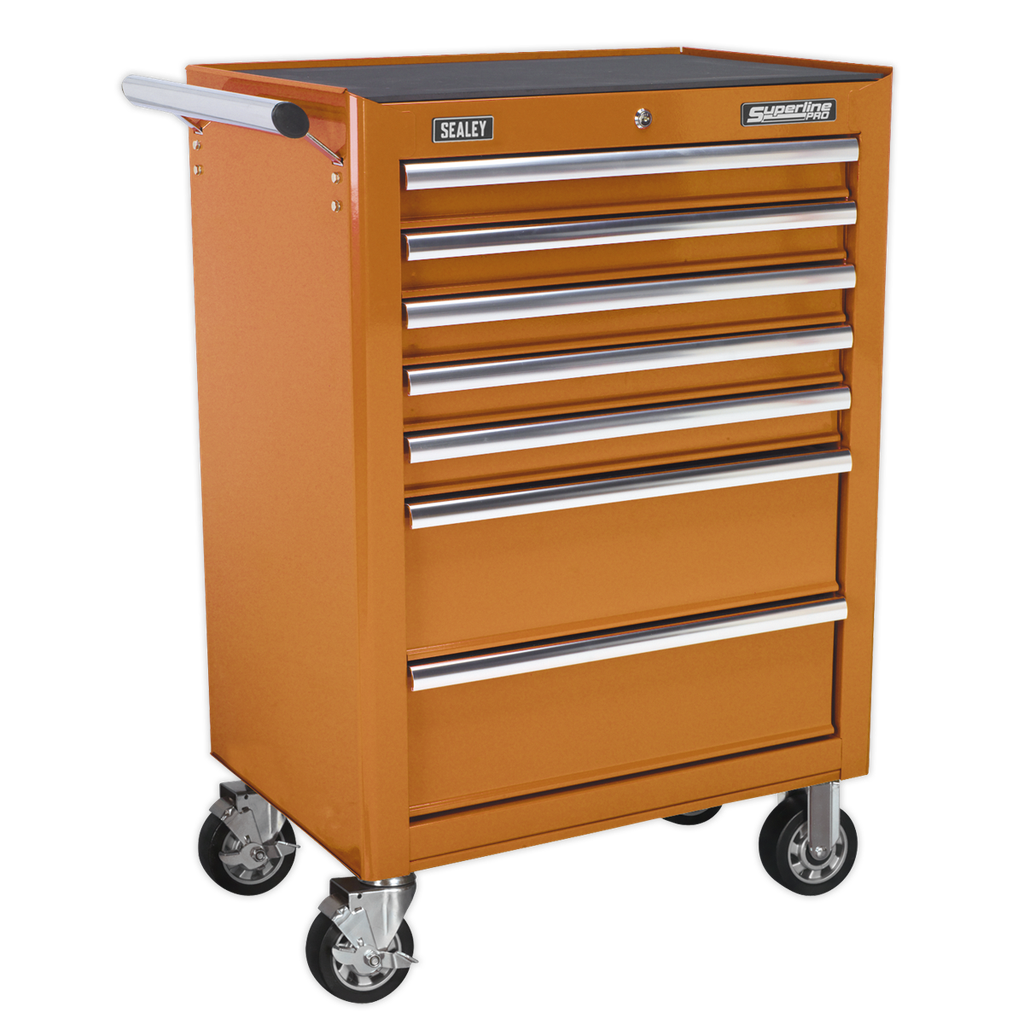 Superline PRO® Rollcab 7 Drawer - Orange