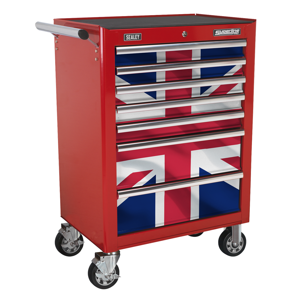 Sealey Superline PRO® Rollcab 7 Drawer & Union Jack Graphics Pac
