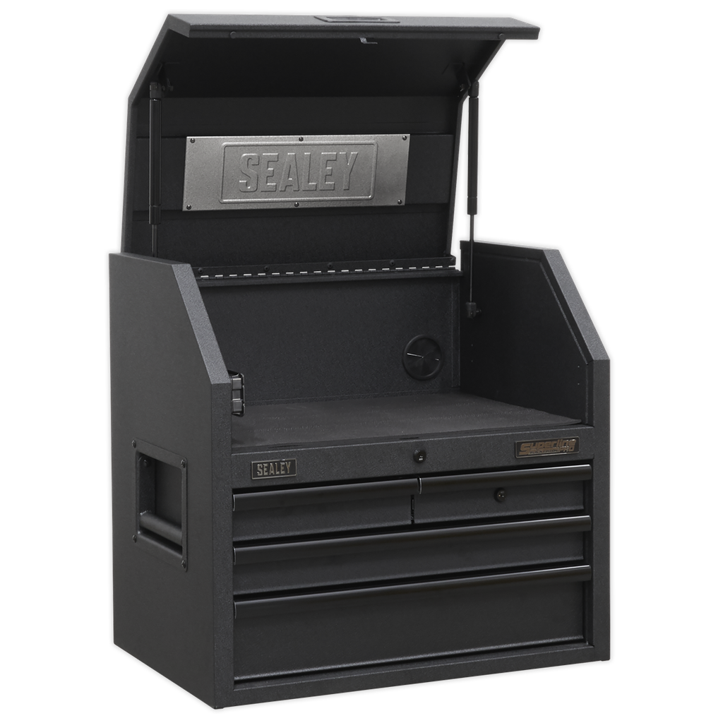 Sealey Superline PRO® Black Edition Topchest with 4 Soft Close Drawers & Power Strip 660mm