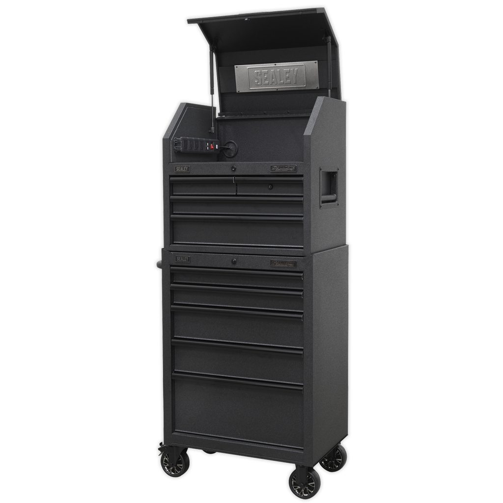 Superline PRO® Black Edition Tool Chest Combination with 9 Soft Close Drawers & Power Bar