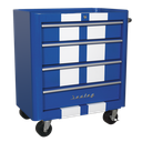 Premier™ Retro Style Rollcab 4 Drawer - Blue with White Stripes