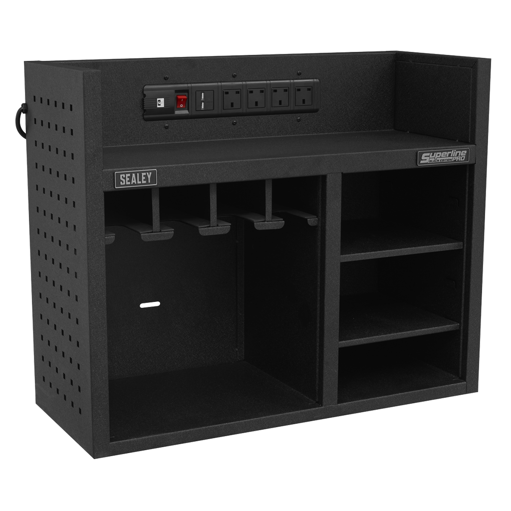 Superline PRO® Power Tool Storage Rack with Power Bar