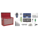 Superline PRO® Topchest 10 Drawer with 139pc Tool Kit - Red