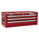Superline PRO® Mid-Box Tool Chest 3 Drawer - Red