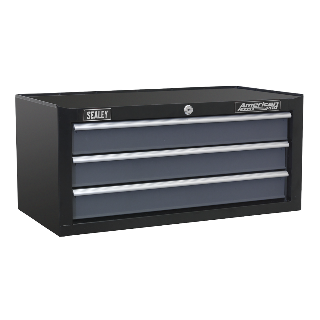 American PRO® Mid-Box Tool Chest 3 Drawer - Black/Grey