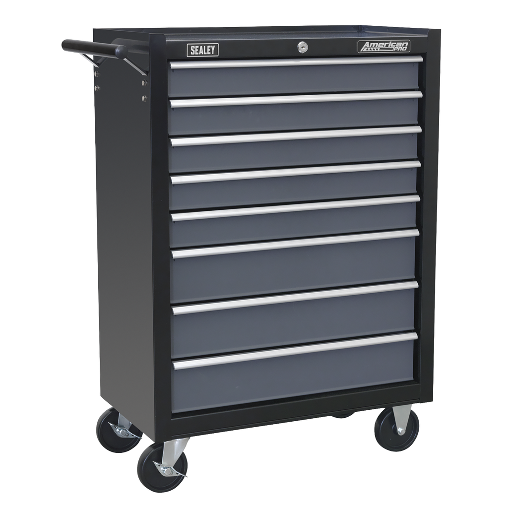 American PRO® Rollcab 8 Drawer - Black/Grey
