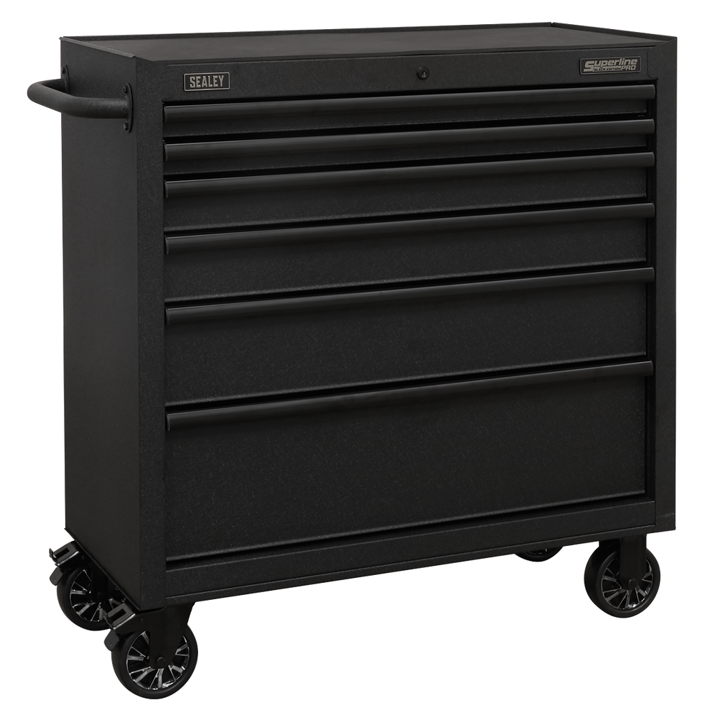 Superline PRO® Black Edition Rollcab with 6 Soft Close Drawers 915mm