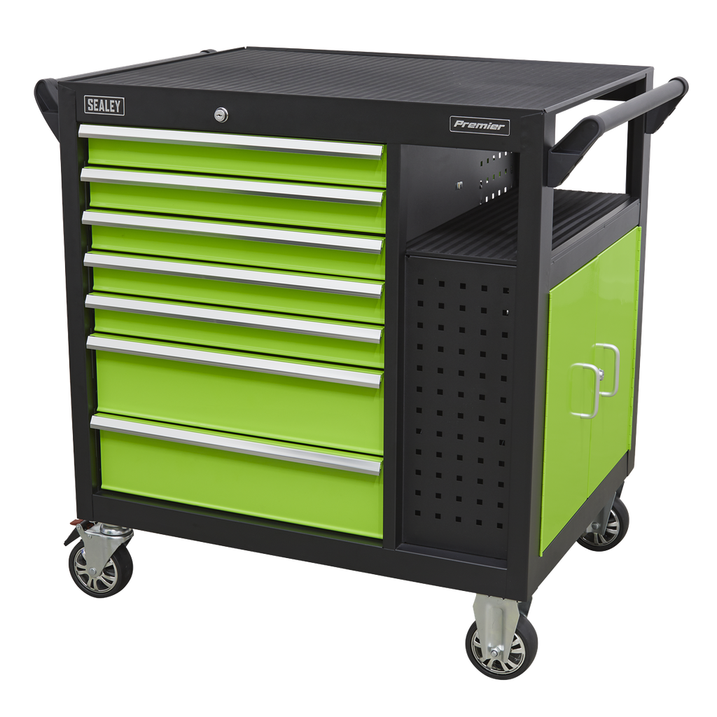 Premier™ Mobile Workstation with 7 Drawers & Cupboard 920mm