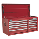 Sealey Superline PRO® Heavy-Duty Topchest 10 Drawer - Red