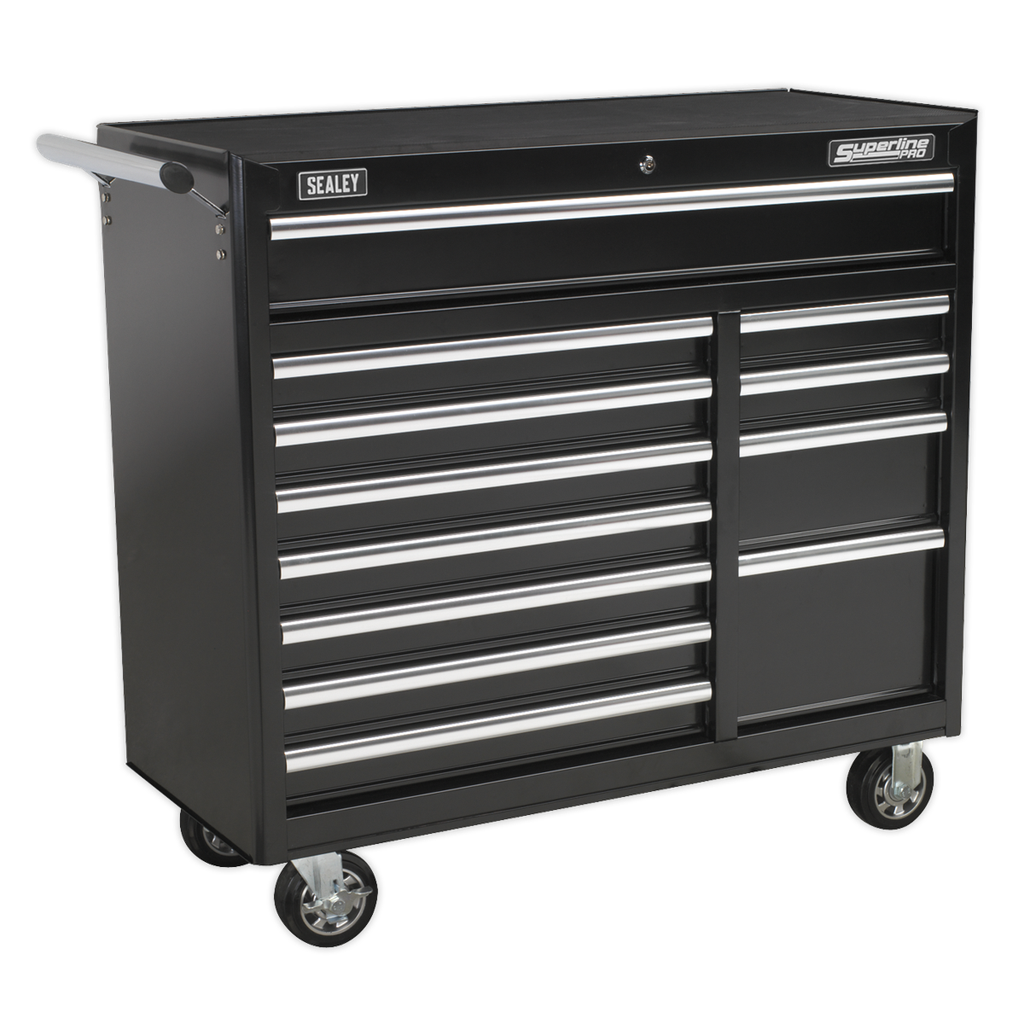 Superline PRO® Heavy-Duty Rollcab 12 Drawer - Black
