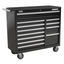 Superline PRO® Heavy-Duty Rollcab 12 Drawer - Black
