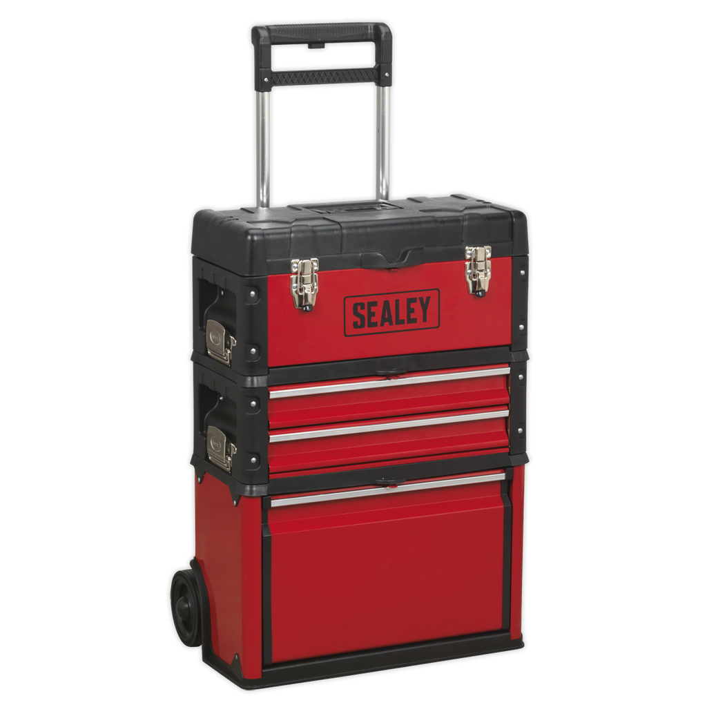 Mobile Steel/Composite Toolbox with 3 Compartments