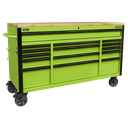 Sealey Superline PRO® Black Edition Mobile Trolley with Wooden Worktop 15 Drawer 1549mm