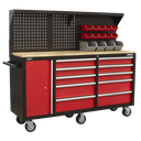 Superline PRO® Mobile Workstation with Backboard 10 Drawer