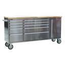 Premier™ Mobile Stainless Steel Tool Cabinet & Cupboard 10 Drawer