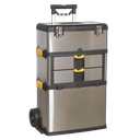 Mobile Stainless Steel/Composite Toolbox with 3 Compartments