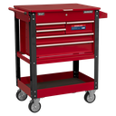 Superline PRO® Heavy-Duty Mobile Tool & Parts Trolley with 5 Drawers & Lockable Top