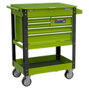 Superline PRO® Heavy-Duty Mobile Tool & Parts Trolley with 5 Drawers and Lockable Top - Hi-Vis Green