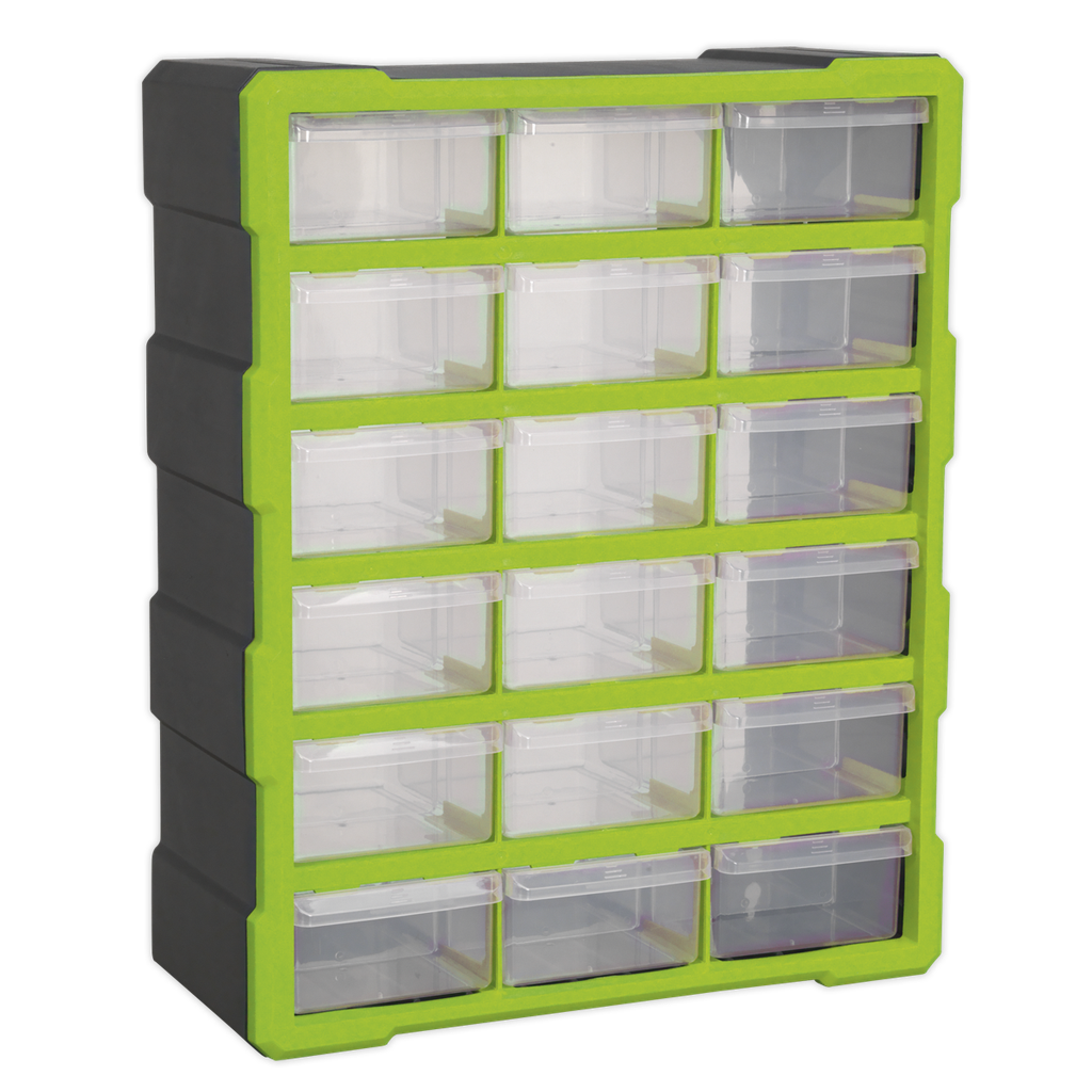 Sealey Cabinet Box 18 Drawer - Green/Black