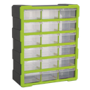 Cabinet Box 18 Drawer - Green/Black