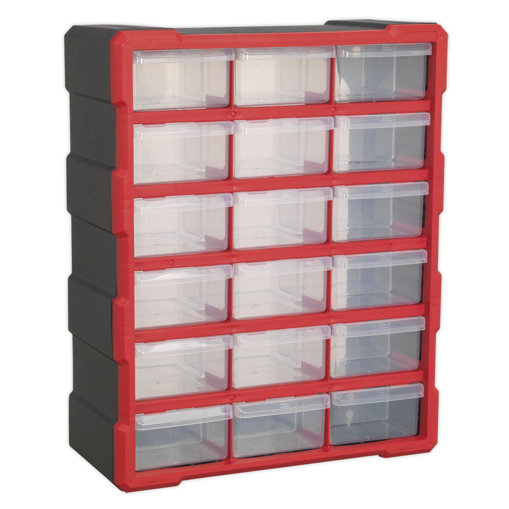 Sealey Cabinet Box 18 Drawer - Red/Black