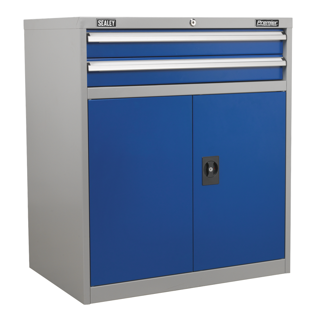 Premier Industrial™ Industrial Cabinet with 2 Drawers & 1 Shelf