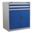 Premier Industrial™ Industrial Cabinet with 2 Drawers & 1 Shelf