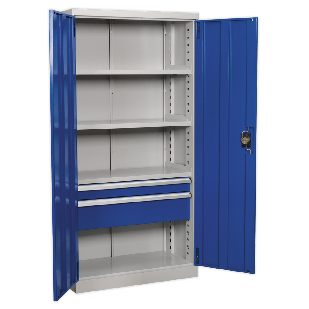 Premier Industrial™ Cabinet with 2 Drawers & 3 Shelves 1800mm