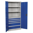 Premier Industrial™ Cabinet with 5 Drawers & 3 Shelves 1800mm