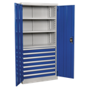 Premier Industrial™ Cabinet with 7 Drawers & 3 Shelves 1800mm