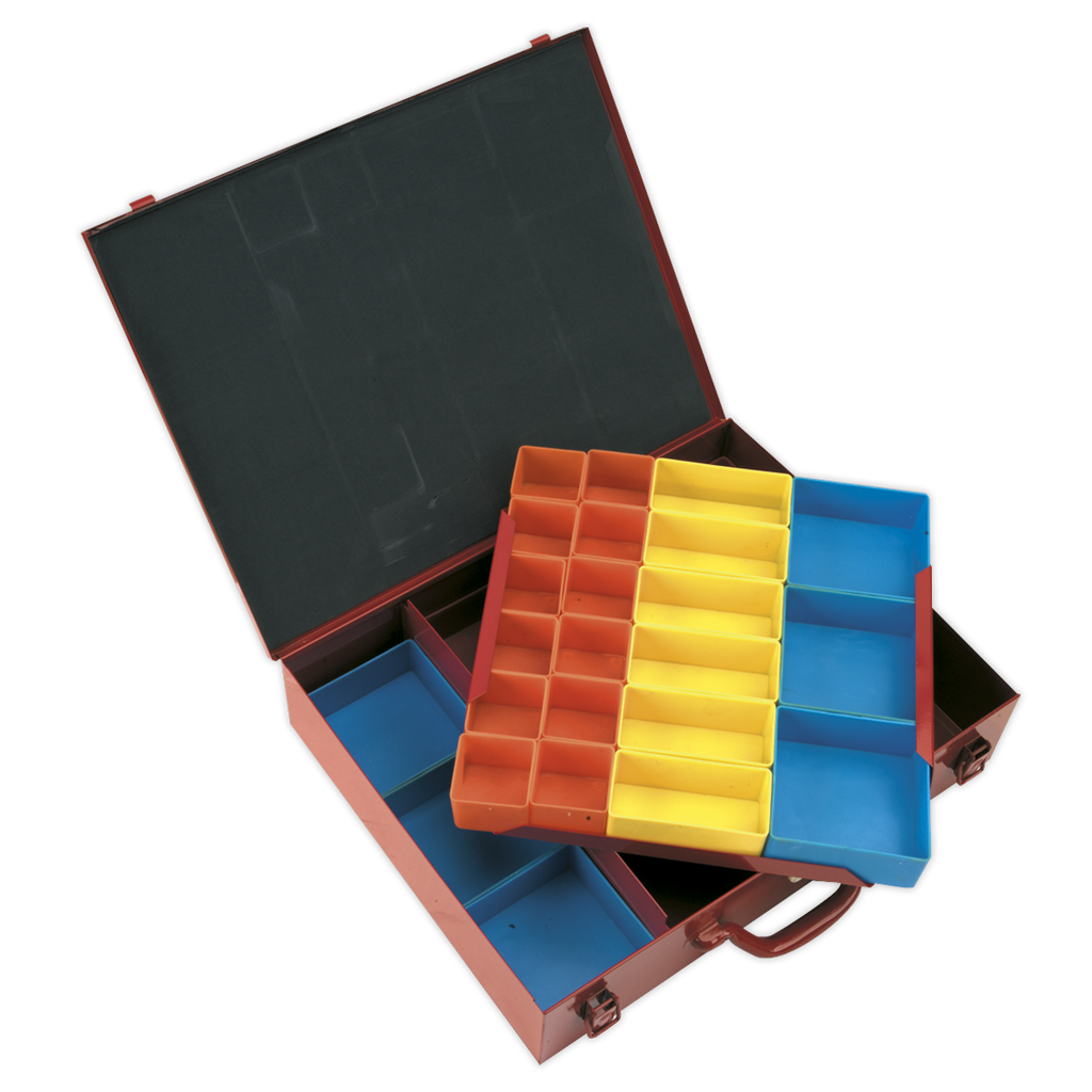 Sealey 2-Layer Metal Case with 27 Storage Bins