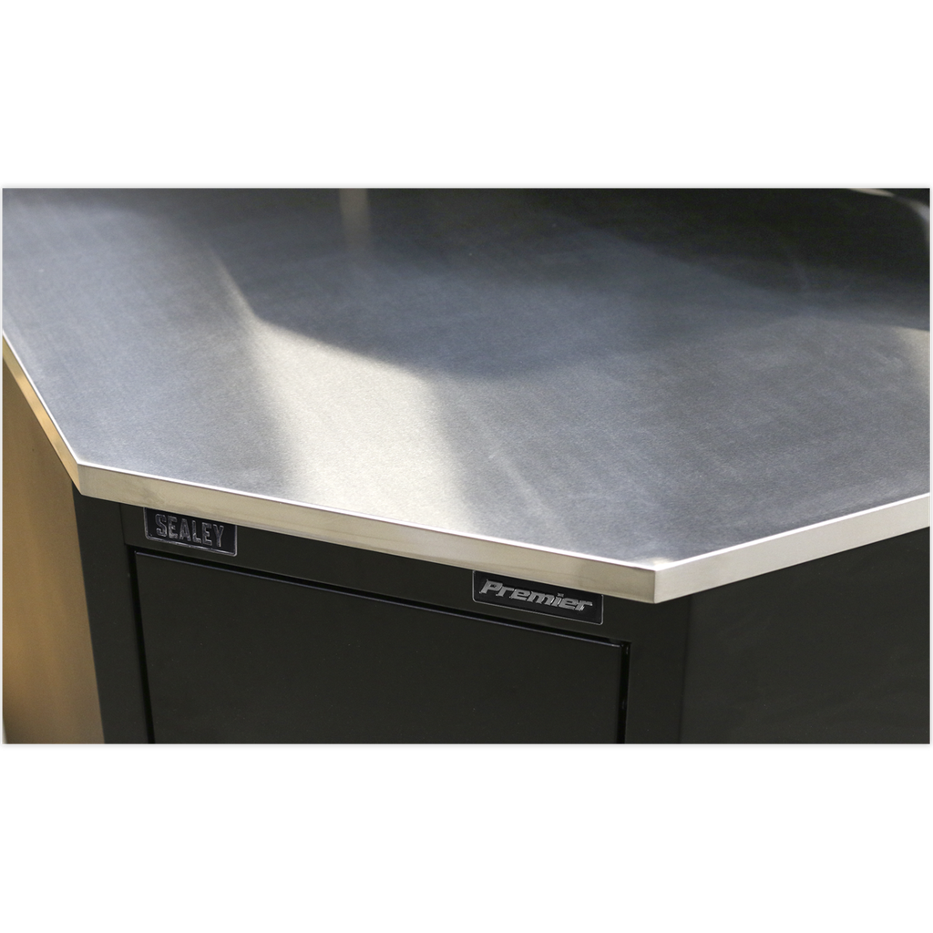 Premier™ Stainless Steel Corner Worktop 930mm