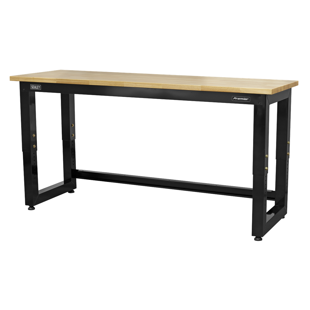 Sealey Premier™ Heavy-Duty Steel Adjustable Workbench with Woode