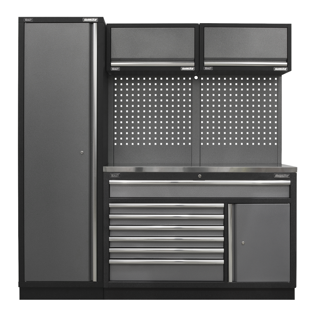 Superline PRO® Storage System with Stainless Steel Worktop 1.96m